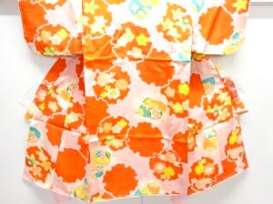 アンティーク　雪輪に糸巻き模様着物